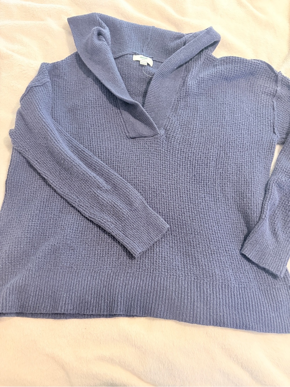 aerie V-Neck Hooded Knit Sweater 💙🦕